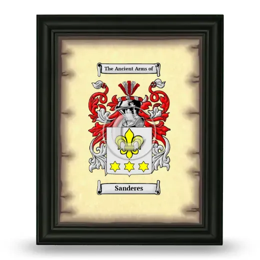 Sanderes Coat of Arms Framed - Black