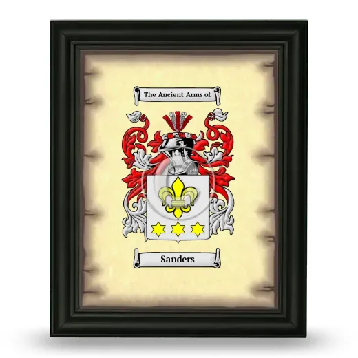 Sanders Coat of Arms Framed - Black