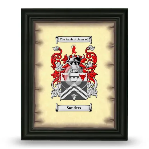 Sanders Coat of Arms Framed - Black