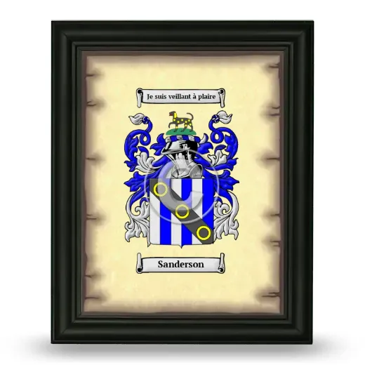 Sanderson Coat of Arms Framed - Black