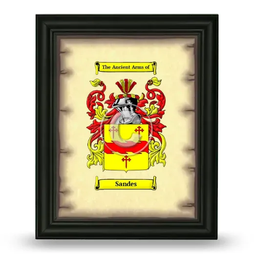 Sandes Coat of Arms Framed - Black