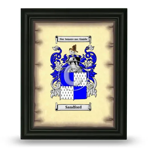 Sandford Coat of Arms Framed - Black