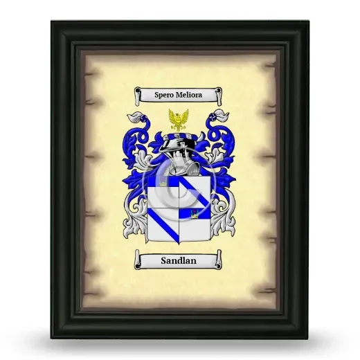 Sandlan Coat of Arms Framed - Black