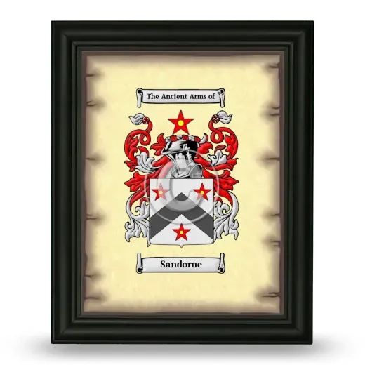 Sandorne Coat of Arms Framed - Black