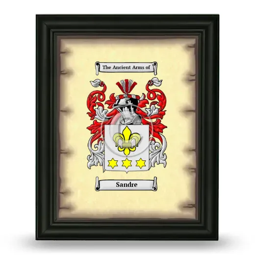 Sandre Coat of Arms Framed - Black