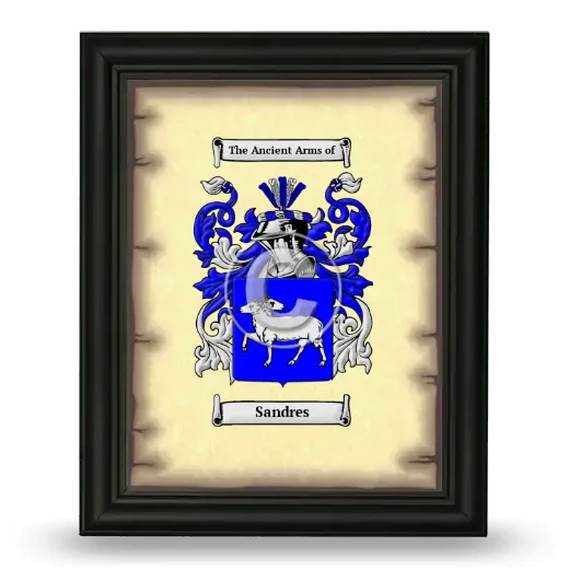 Sandres Coat of Arms Framed - Black