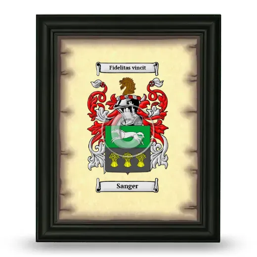 Sanger Coat of Arms Framed - Black