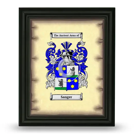 Sanger Coat of Arms Framed - Black