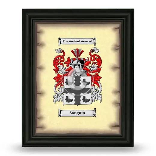 Sanguin Coat of Arms Framed - Black