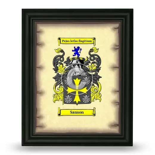 Sanson Coat of Arms Framed - Black