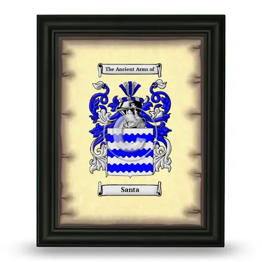 Santa Coat of Arms Framed - Black