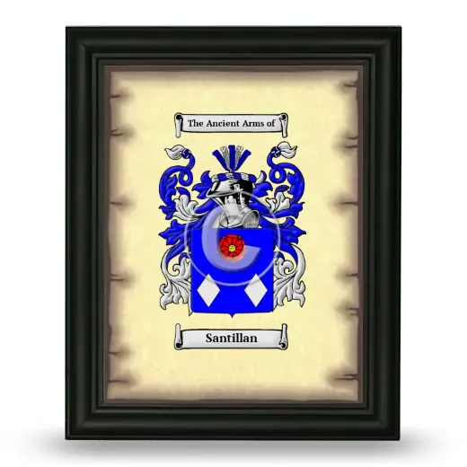Santillan Coat of Arms Framed - Black