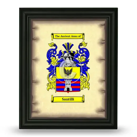Santilli Coat of Arms Framed - Black
