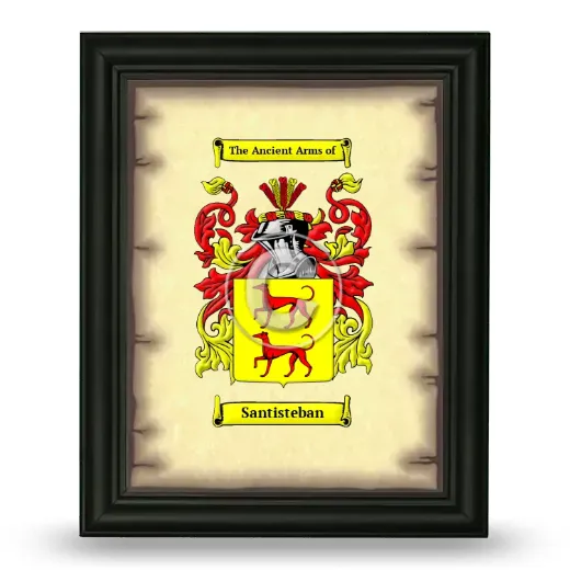 Santisteban Coat of Arms Framed - Black