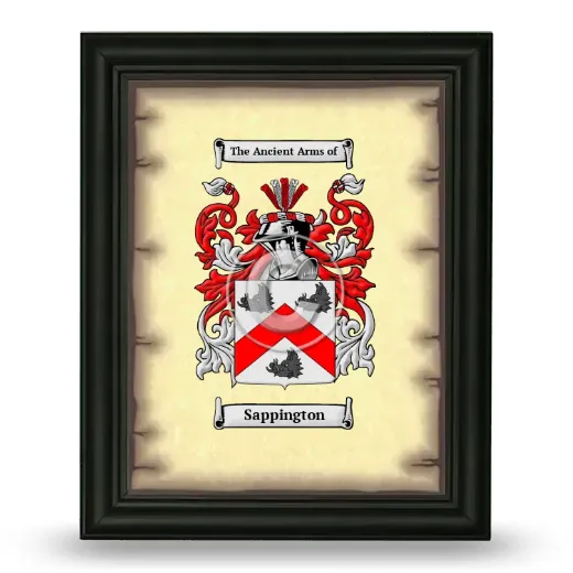Sappington Coat of Arms Framed - Black