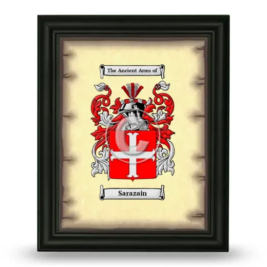 Sarazain Coat of Arms Framed - Black