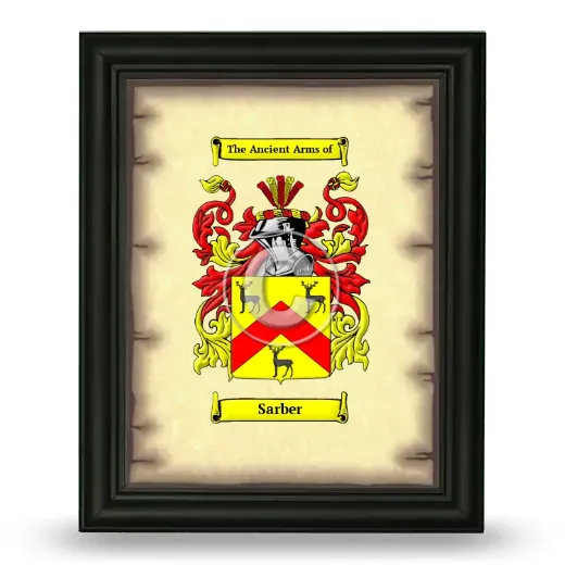 Sarber Coat of Arms Framed - Black