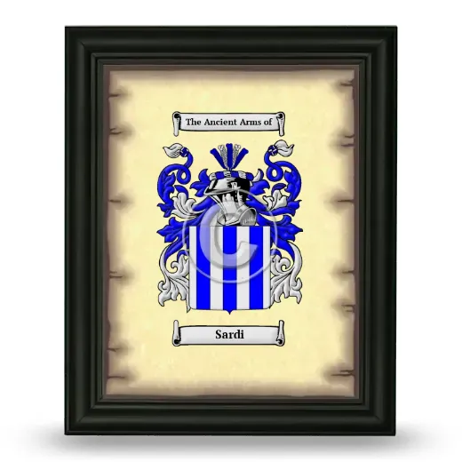 Sardi Coat of Arms Framed - Black