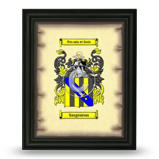 Sargenton Coat of Arms Framed - Black
