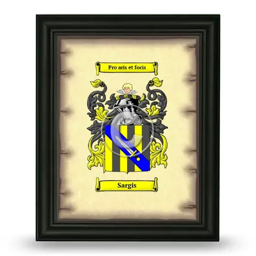 Sargis Coat of Arms Framed - Black