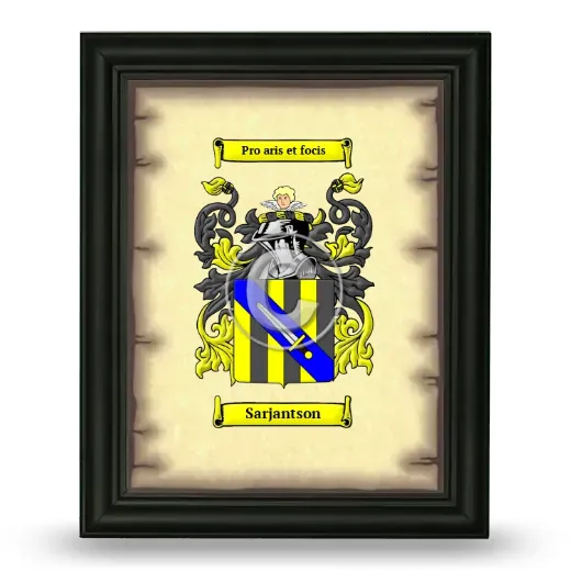 Sarjantson Coat of Arms Framed - Black
