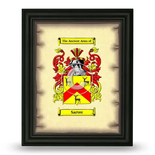Sarver Coat of Arms Framed - Black