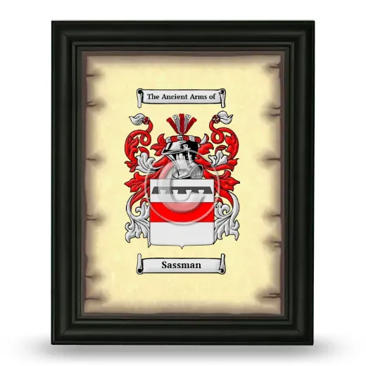 Sassman Coat of Arms Framed - Black