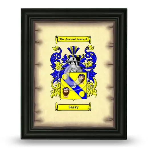 Sassy Coat of Arms Framed - Black