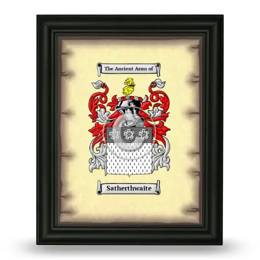 Satherthwaite Coat of Arms Framed - Black
