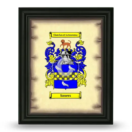 Sauers Coat of Arms Framed - Black
