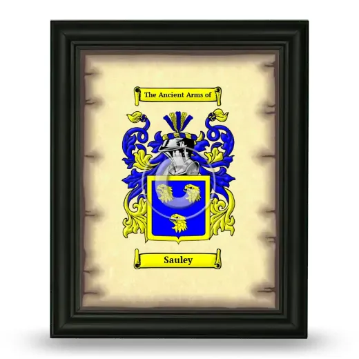 Sauley Coat of Arms Framed - Black