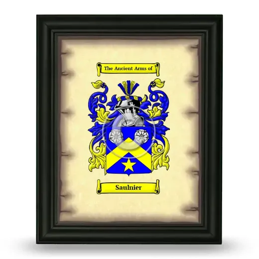 Saulnier Coat of Arms Framed - Black