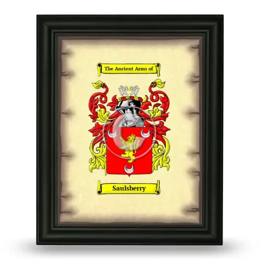 Saulsberry Coat of Arms Framed - Black