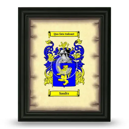 Saults Coat of Arms Framed - Black