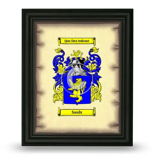 Saulx Coat of Arms Framed - Black