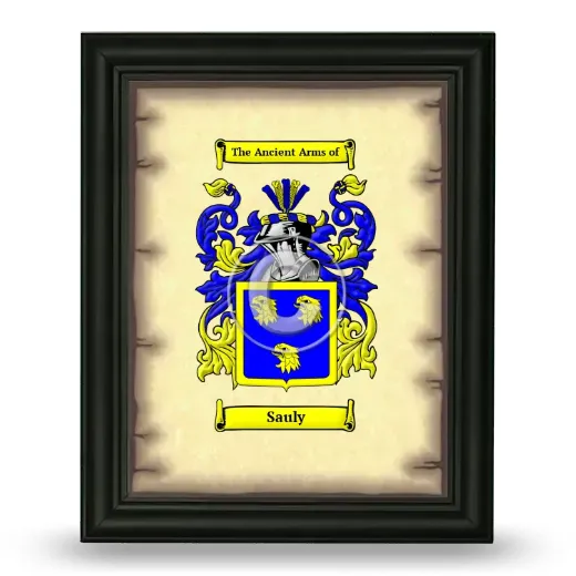 Sauly Coat of Arms Framed - Black