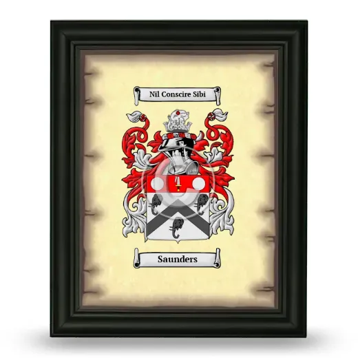 Saunders Coat of Arms Framed - Black