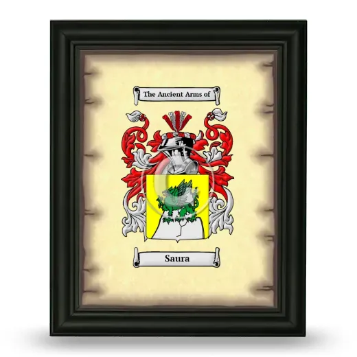 Saura Coat of Arms Framed - Black