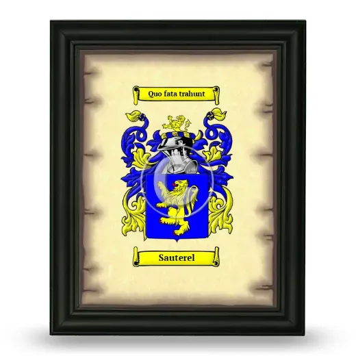 Sauterel Coat of Arms Framed - Black