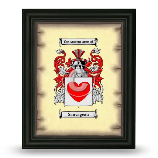 Sauvageau Coat of Arms Framed - Black