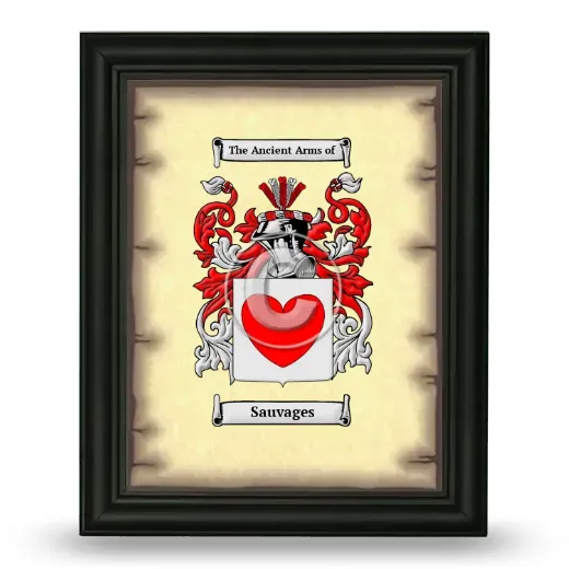 Sauvages Coat of Arms Framed - Black