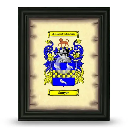 Sauyer Coat of Arms Framed - Black