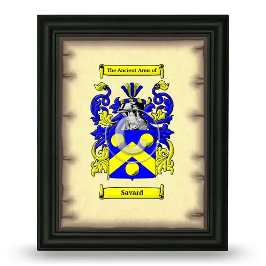 Savard Coat of Arms Framed - Black