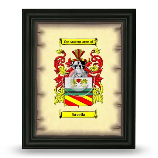 Savella Coat of Arms Framed - Black