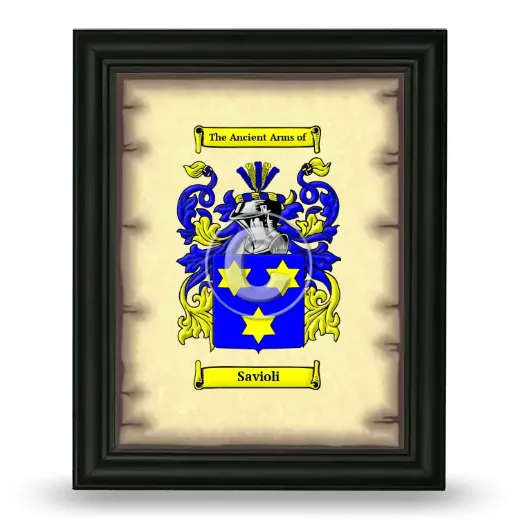Savioli Coat of Arms Framed - Black