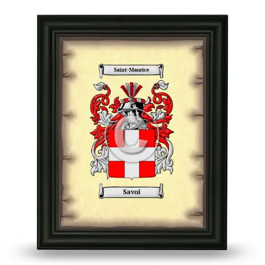 Savoi Coat of Arms Framed - Black