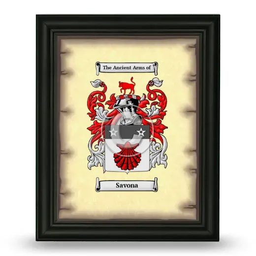Savona Coat of Arms Framed - Black