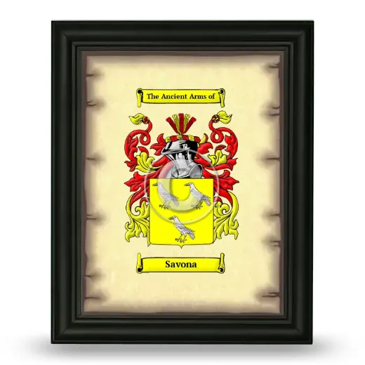 Savona Coat of Arms Framed - Black