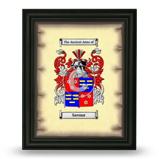 Savour Coat of Arms Framed - Black