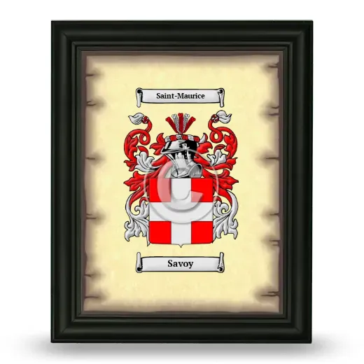 Savoy Coat of Arms Framed - Black